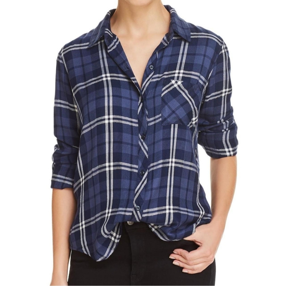 Rails Hunter Metallic Plaid Button Down Shirt Siz… - image 3